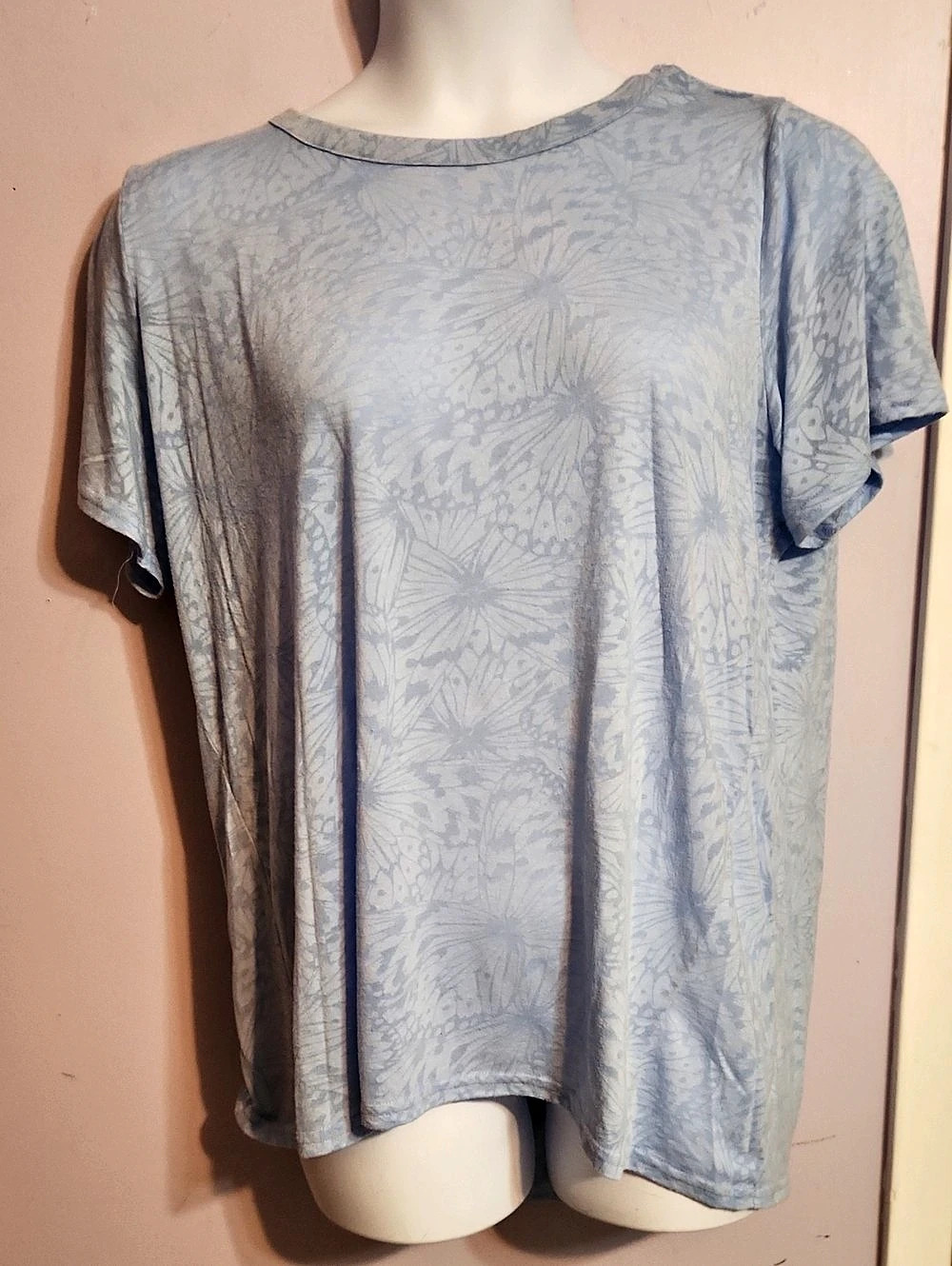 Floral Short Sleeve Top in Blue